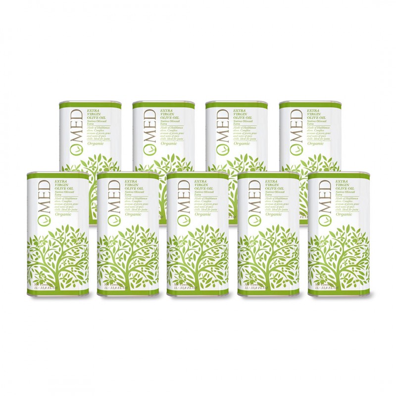 O-Med Organic Hojiblanca Ecological. Box of 9 cans of 1 litre.