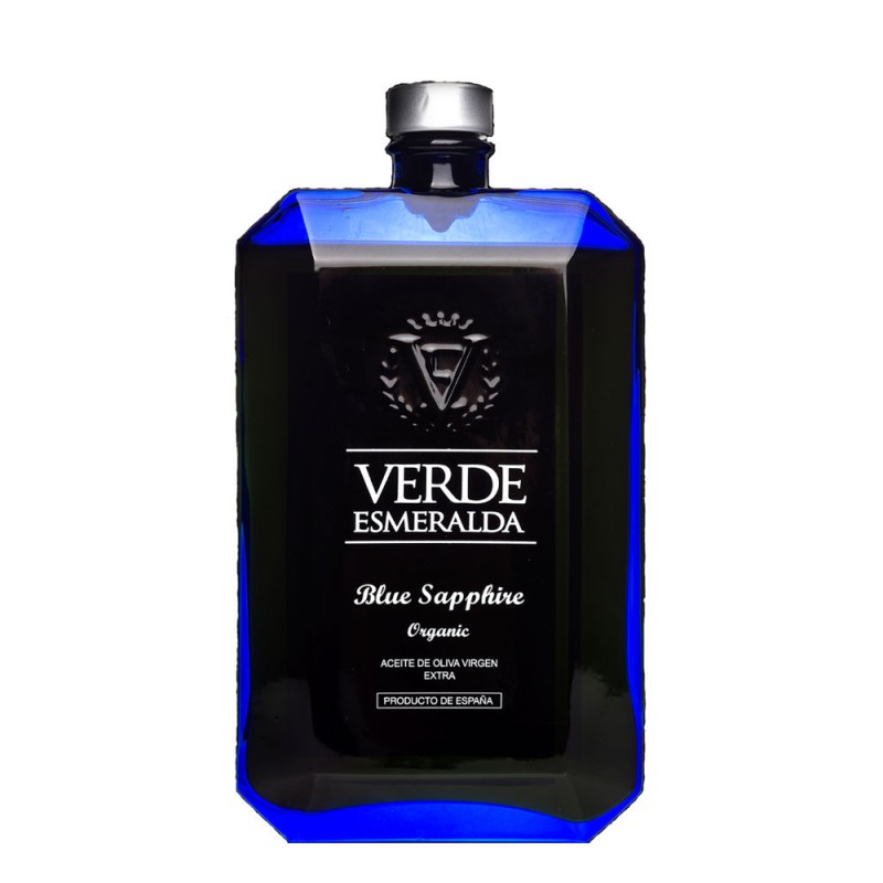 Verde Esmeralda Blue Sapphire bottle Organic Picual 500 ml